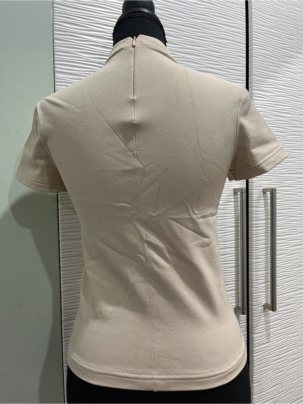 Tory Burch Beige V-Neck Short Sleeve Top